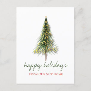 Postal De Anuncios Nos hemos mudado, Árbol de Navidad de Pino Dorado 