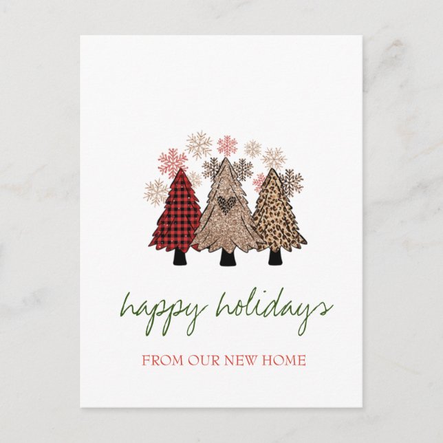 Postal De Anuncios Nos hemos mudado,Árboles de Navidad Cool  (Anverso)