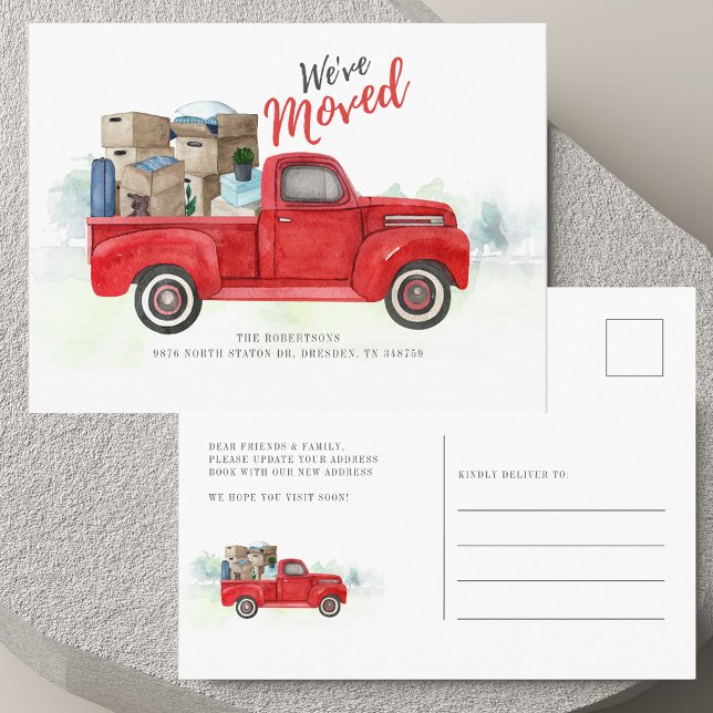 Postal De Anuncios Nos hemos mudado Aviso de cambio de dirección (We've Moved Change of Address Moving Announcement)