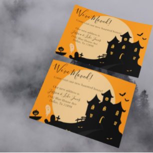 Postal De Anuncios Nos hemos mudado aviso de nueva dirección Hallowee