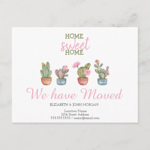 Postal De Anuncios Nos hemos mudado,Cactus,Hogar dulce hogar