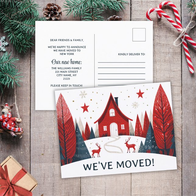 Postal De Anuncios Nos hemos mudado Cambio de dirección de nuevo hoga (We've Moved Scandinavian New Home Change Address Announcement Postcard
)