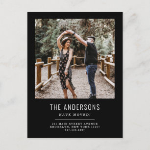 Postal De Anuncios Nos hemos mudado Cambio de dirección Foto negra Mu