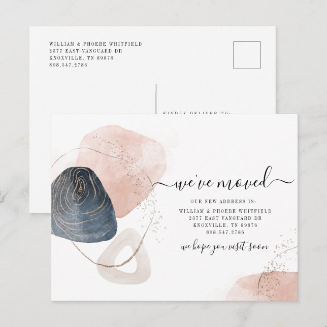 Postal De Anuncios Nos hemos mudado Cambio de dirección Mudanza (Anverso / Reverso)