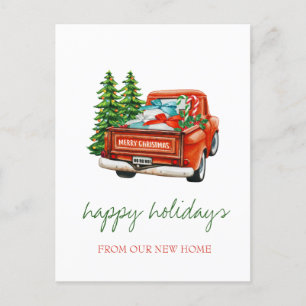 Postal De Anuncios Nos hemos mudado Camión Rojo Pinos, Vacaciones