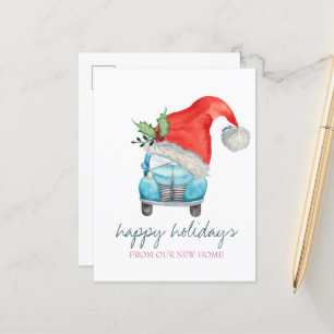 Postal De Anuncios Nos hemos mudado, Coche Gorro de Santa