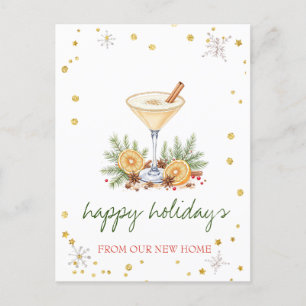 Postal De Anuncios Nos hemos mudado,Cóctel de Navidad Copos de Nieve