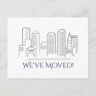 Postal De Anuncios Nos hemos mudado de la ciudad de Boston
