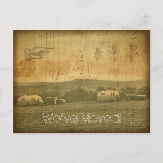 Postal De Anuncios Nos hemos mudado de remolques de viajes vintage a  (Anverso)