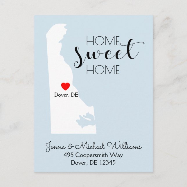 Postal De Anuncios Nos hemos mudado | Delaware Home Sweet (Anverso)