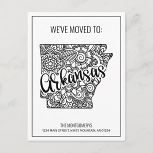 Postal De Anuncios Nos hemos mudado Floral Mandala Arkansas Nuevo Hog