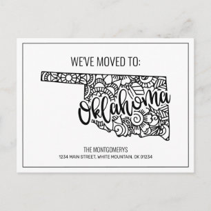 Postal De Anuncios Nos hemos mudado Floral Mandala Oklahoma State