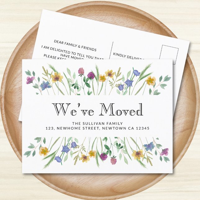 Postal De Anuncios Nos hemos mudado Floral Moving (Subido por el creador)