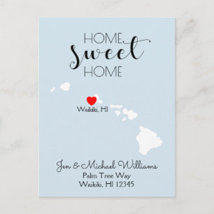 Postal De Anuncios Nos hemos mudado   Hogar Sweet Hawaii