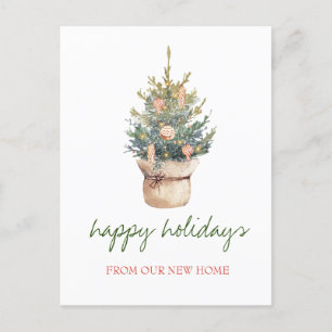 Postal De Anuncios Nos Hemos Mudado, Moda Navidad Árbol