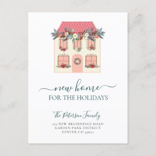 Postal De Anuncios Nos hemos mudado Navidad nuevo hogar vacaciones mu