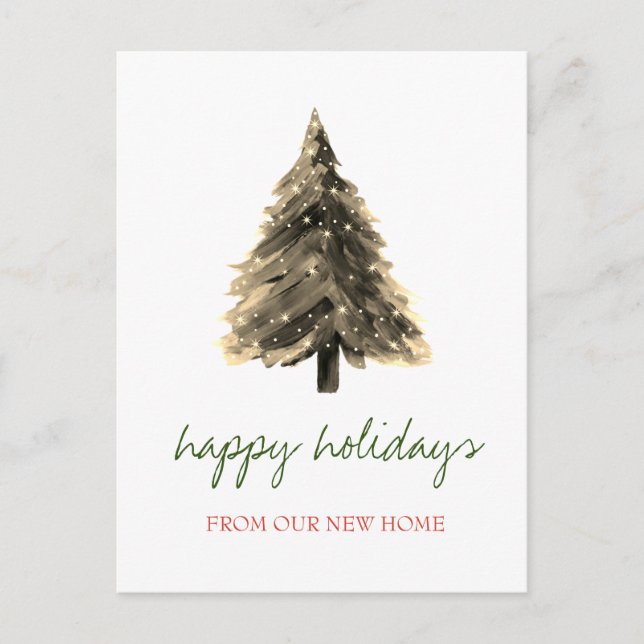 Postal De Anuncios Nos Hemos Mudado, Navidades Vacaciones En Árbol De (Anverso)