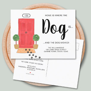 Postal De Anuncios Nos hemos mudado Nueva dirección Perro Mudanza 