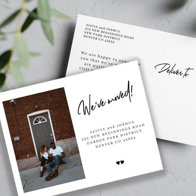 Postal De Anuncios Nos hemos mudado personalizado foto moderno simple (Subido por el creador)