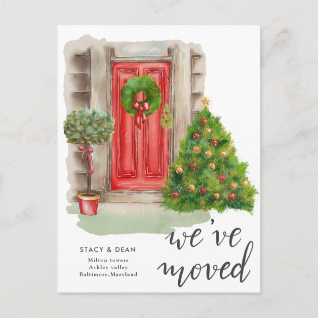 Postal De Anuncios Nos hemos mudado | Red Door Christmas | Nueva dire (Anverso)