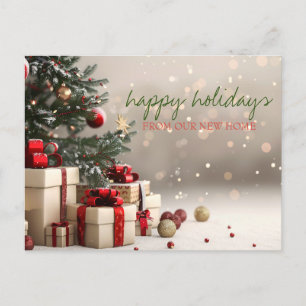 Postal De Anuncios Nos hemos mudado, Regalos del árbol de Navidad