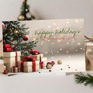 Postal De Anuncios Nos hemos mudado, Regalos del árbol de Navidad