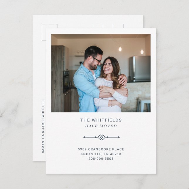 Postal De Anuncios Nos hemos mudado Traslado de fotos moderno (Anverso / Reverso)