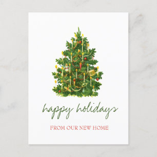 Postal De Anuncios Nos hemos mudado,Vacaciones de árbol de Navidad vi