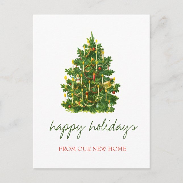 Postal De Anuncios Nos hemos mudado,Vacaciones de árbol de Navidad vi (Anverso)