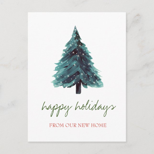 Postal De Anuncios Nos Hemos Mudado, Vacaciones en Árbol de Navidad d (Anverso)