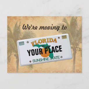 Postal De Anuncios Nos mudamos a Florida