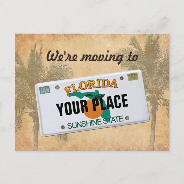 Postal De Anuncios Nos mudamos a Florida (Anverso)