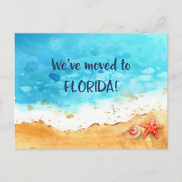 Postal De Anuncios Nos Mudamos a la Playa de Florida Cambio de Direcc
