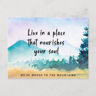 Postal De Anuncios Nos Mudamos a las Montañas Dicho Motivacional Anno