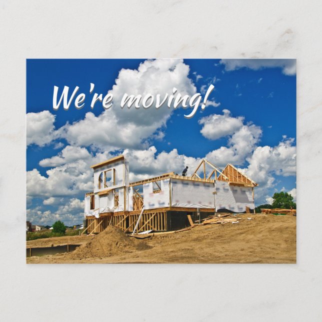 Postal De Anuncios ¡Nos mudamos a una nueva casa! Familia o Negocio (Anverso)