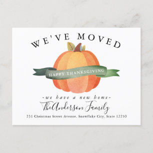 Postal De Anuncios Nos Mudamos Calabaza Nuevo Hogar Fiesta de Mudanza