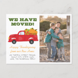 Postal De Anuncios Nos Mudamos Camión De Calabaza Foto Fiesta Navideñ