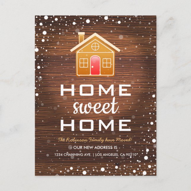 Postal De Anuncios Nos Mudamos | Casa de Jengibre de Navidad (Anverso)