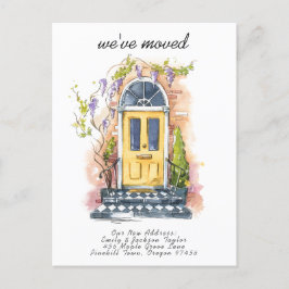 Postal De Anuncios Nos Mudamos - Dirección Nueva Moderna Puerta Acuar