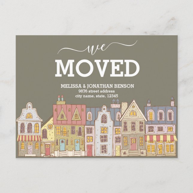 Postal De Anuncios Nos Mudamos Nueva Dirección (Anverso)