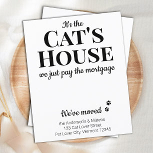 Postal De Anuncios Nos Mudamos Nueva Dirección Gato Mascota Mudanza D