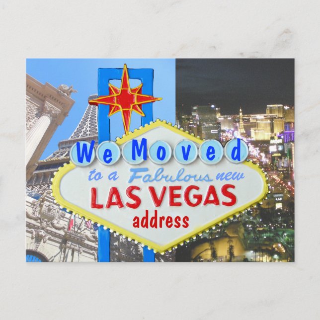 Postal De Anuncios Nos Mudamos Nueva Dirección Las Vegas (Anverso)