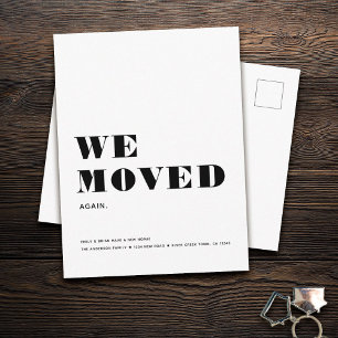 Postal De Anuncios NOS MUDAMOS OTRA VEZ Simple Moderno Minimalista Mu