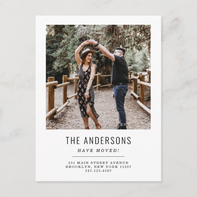Postal De Anuncios Nos Mudamos Simplemente Cambio de Dirección Foto M (Anverso)