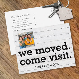 Postal De Anuncios Nos Mudamos Ven a Visitar Tipografía Nueva Casa Fo