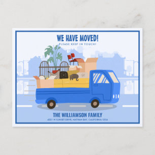 Postal De Anuncios Nosotros Movimos Camión Azul En La Carretera Mudan