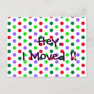 Postal De Anuncios Notificaciones de nuevo hogar Polka Dot Fun
