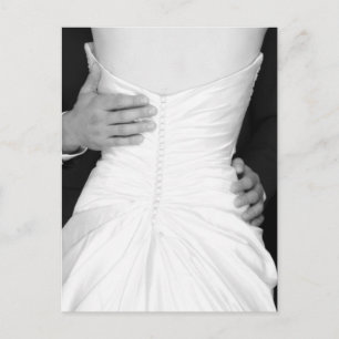 Postal De Anuncios Novia Novio Foto Blanco y Negro Elegante Guardar F