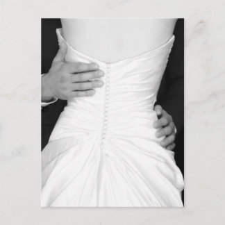 Postal De Anuncios Novia Novio Foto Blanco y Negro Elegante Guardar F