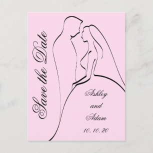 Postal De Anuncios Novia rosa negra y novio salvan las fechas